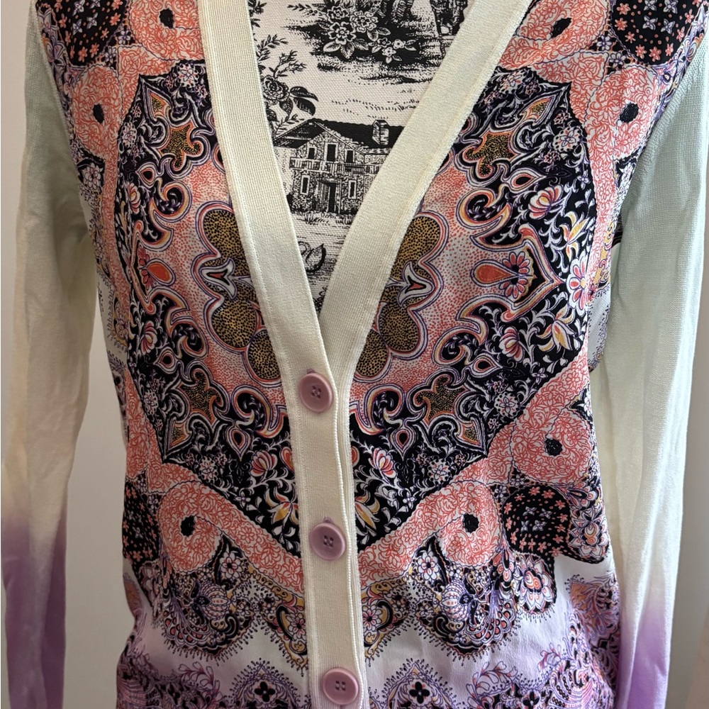 Etro Pink and Purple Cardigan Sweater